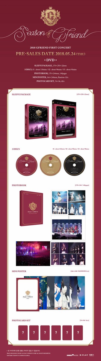 GFRIEND 2018 FIRST CONCERT Season of 3 DVD Sleeve Package