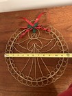 Vtg Gold Angel Praying Christmas Wreath Holiday Card Holder HOLDS 30 Cards — photo 2
