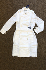 $698 Polo Ralph Lauren Women's Linen Eyelet Lightweight Coat - Size 10 - WHITE