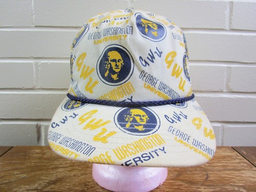 George Washington University AOP Colonials Snapback Hat Vintage 1990's USA - Picture 2 of 10