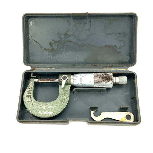 Mitutoyo 103-260 Outside Micrometer, Inch, Friction Thimble, 0-1” .0001” Range