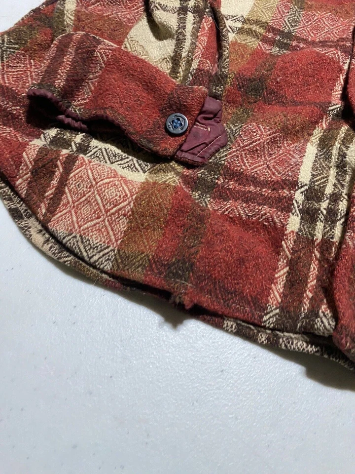 Camisa De Colección Mohawk Para Hombre Lana a Cuadros CPO Trabajo Exterior Caza Talla Mediana AC1 Foto 3 de 4