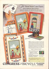 1929 Congress and Bicycle Playing Cards Print...