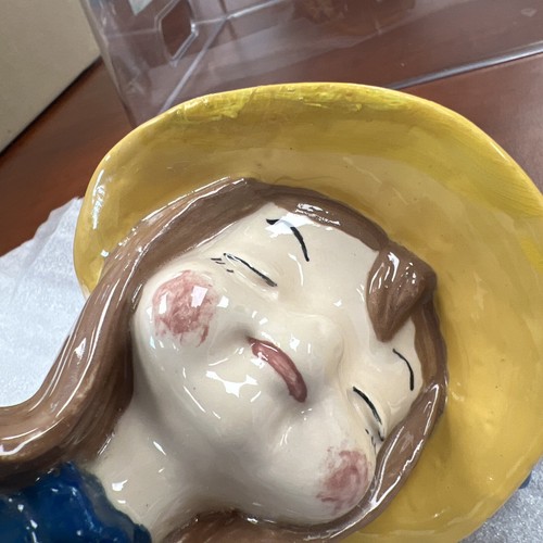 VTG Head Vase Girl Blue And Yellow Hat, Granny Cottage Core - Picture 17 of 17