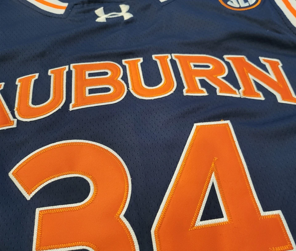Camiseta deportiva de baloncesto azul marino cosida por Charles Barkley Auburn Tigers #34 SEC Foto 3 de 3