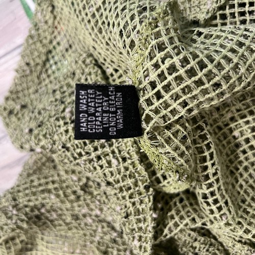 Kaktus Womens Green Net Lagenlook Asymmetric Sheer Top Sz S Boho Hippie Artsy - Picture 8 of 10