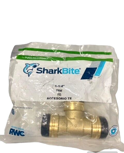 PUSH TO CONNECT   1-1/4 "  TEE SHARKBITE UXL0835 BRASS PLUMBING  FITTING