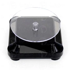 Solar Battery Powered 360° Rotating Turntable Display Stand for Jewelry Watch