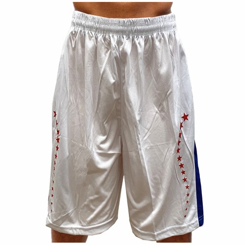 Stars Men Basketball Shorts Mesh Dri Fit Workout Sport Pants with Pockets - Picture 13 of 15