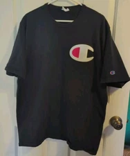 Vintage CHAMPION  T-Shirt  Black BIG C LOGO    (Men's 2xL)