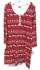 Lazy One Sz S/M Women’s Nordic Fairisle Moose Elk Christmas Womens Nightshirt
