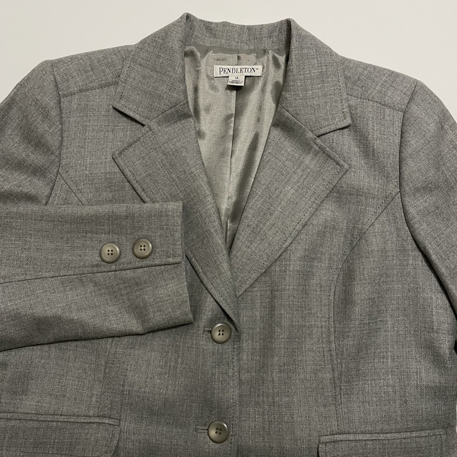 Pendleton Gray 100% Virgin Wool 2 Button Notch Co… - image 1