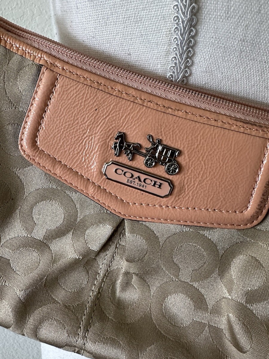 Vintage Y2K Coach Monogram Pink/beige Shoulder Bag Preowned Bratz