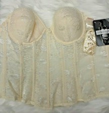 DOMINIQUE Colette LACE Corset BRIDAL Longline Bra w/Straps IVORY size 34A  New