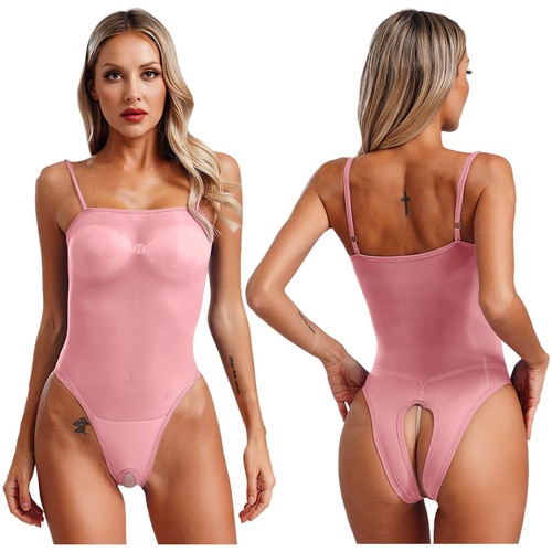 Para mujeres Transparente Hielo Sedoso Sin Mangas Leotardo Medias Body Lencería Ropa de dormir - Imagen 13 de 56