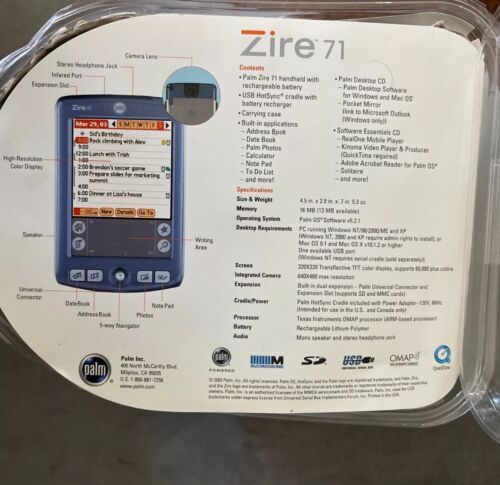 ZIRE 71 Palm palmare Windows e MAC MP3 2003 *SOLO PER PARTI DI RICAMBIO* LEGGERE - Foto 2 di 10
