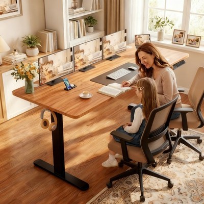 71'' Electric Standing Desk Home Office Height Adjustable Computer Ergonomic Tabl