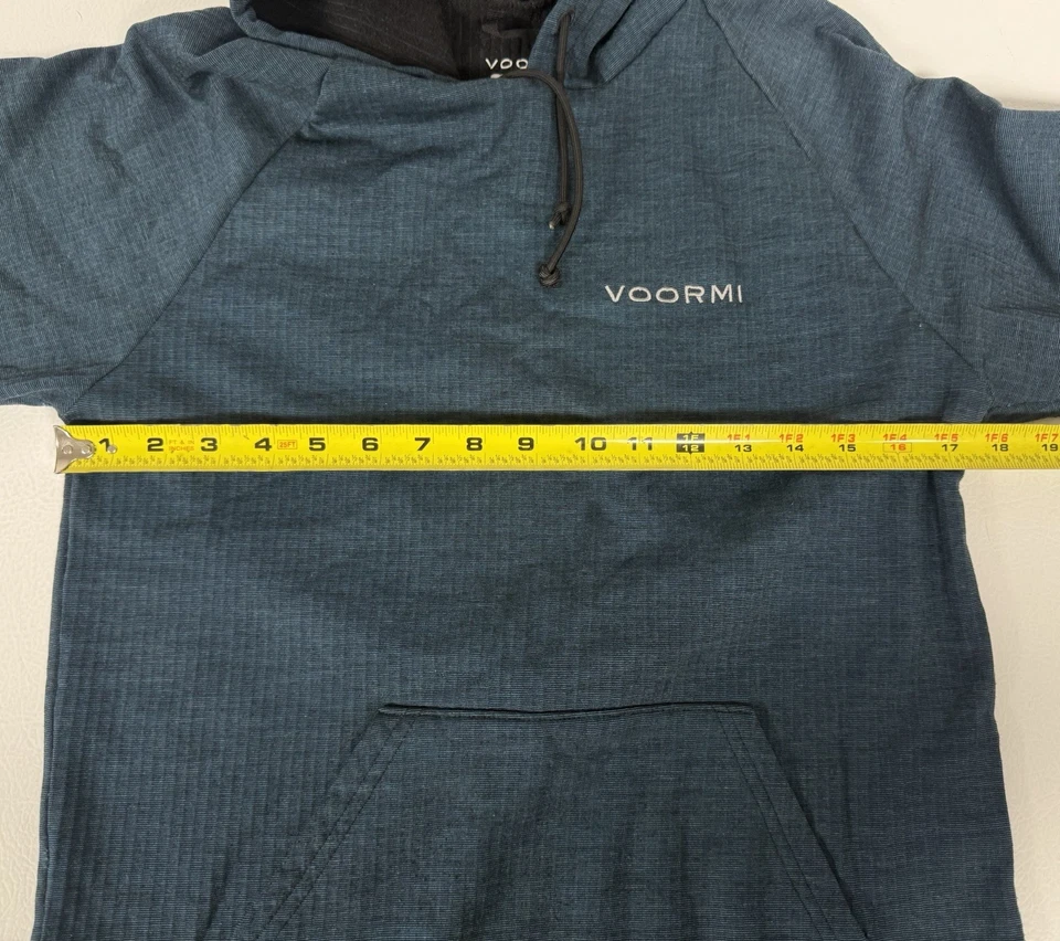 Voormi Hoodie Wool Blend Lightweight Pullover Blue Outdoors USA Men XS - Pics - Image 4 of 4