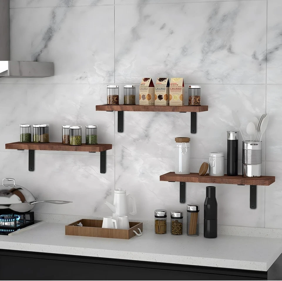 Soportes de estante de metal de alta resistencia rústicos de 6""x4"" - Paquete de 4 con tornillos incluidos Foto 4 de 4