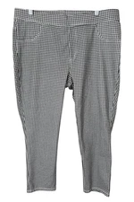 Time and Tru Women's Ankle Pants Check Black White Size 2XL Pull On