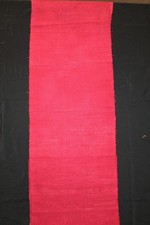 f-542 antique handwoven tsumugi silk kimono fabric - magenta - 14" x 50"