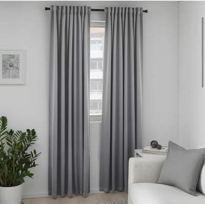 IKEA MAJGULL dunkelgrau Paar 145 x 250 cm Raumverdunkelungsvorhänge Neu 603.467.63