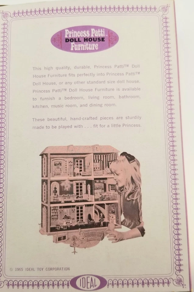 DOLLHOUSE MINIATURE  IDEAL PETITE PRINCESS/PATTI   PALACE CHEST & PICTURE~MIB - Image 4 of 4