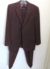 VTG Bernard's Brown Suit 44R Single Breasted 2 Button 28 x 31 Pants Wool 1930s?
