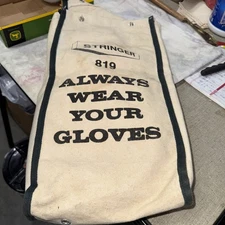 Vintage Canvas Linesman Glove Bag Always Wear Your Gloves, stringer 819 18x8x6
