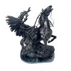 Carl Kauba Bronze Sculpture Native American Indian “HOW KOLA!” on Marble Base