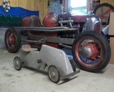 Vintage RACE CAR -1948 PEDAL RACE CAR-Aluminum Body -Original ......See Wanted