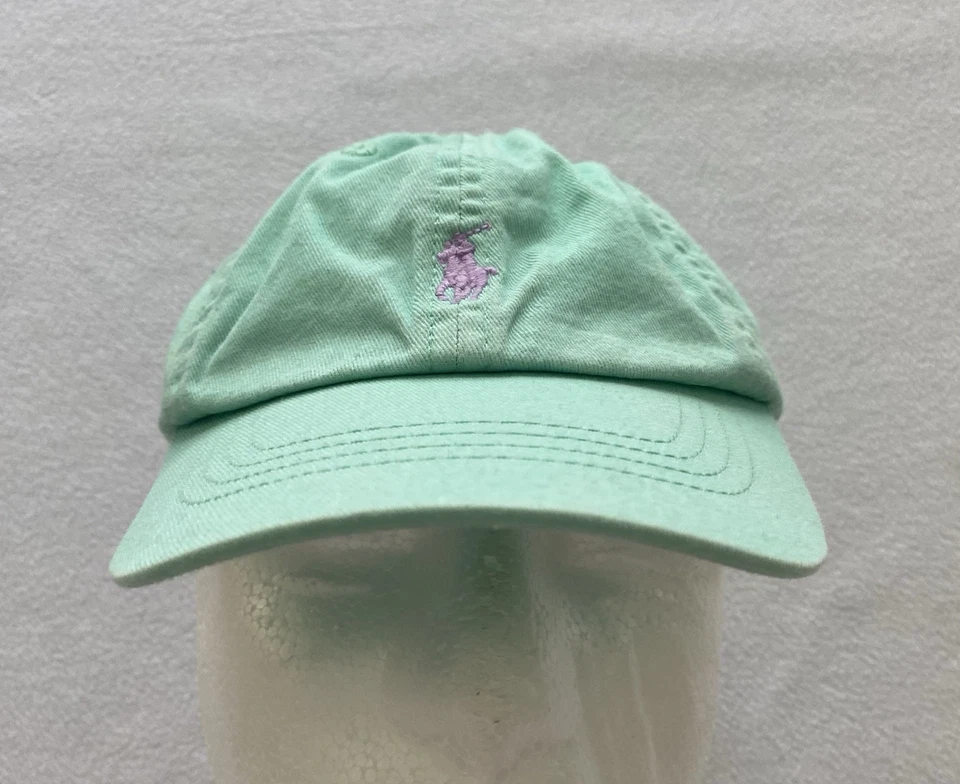 Gorra de béisbol Polo Ralph Lauren talla niños 2T-4T verde menta correa trasera usada en excelente estado Foto 2 de 4