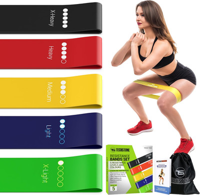 Resistance Bands Set for Men and Women, Pack of 5 Different Levels Elastic Band 