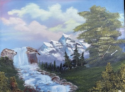 Original Öl-Gemälde | Bergsee bei Morgenlicht | Handgemalt, Unikat 30x40 cm