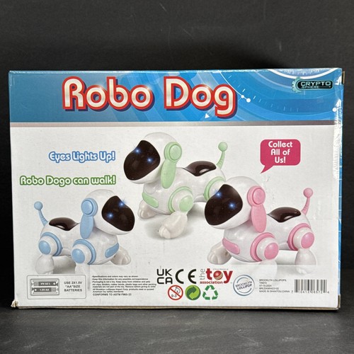 New Robo Dog Pink And White Dog Walks By Itself Eyes Light Up In Box - Picture 3 of 6