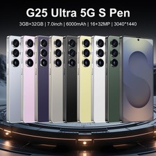 Unlocked 25 Ultra Cell Phone 7" Dual SIM 5G Smartphone Android 15 6000mAh