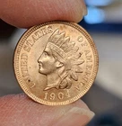 1904 Indian Head Cent Penny, Red Uncirculated.