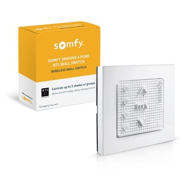 Somfy Smoove 4 RTS Pure 4-Channel Wall Mount Control for Motorized Shades