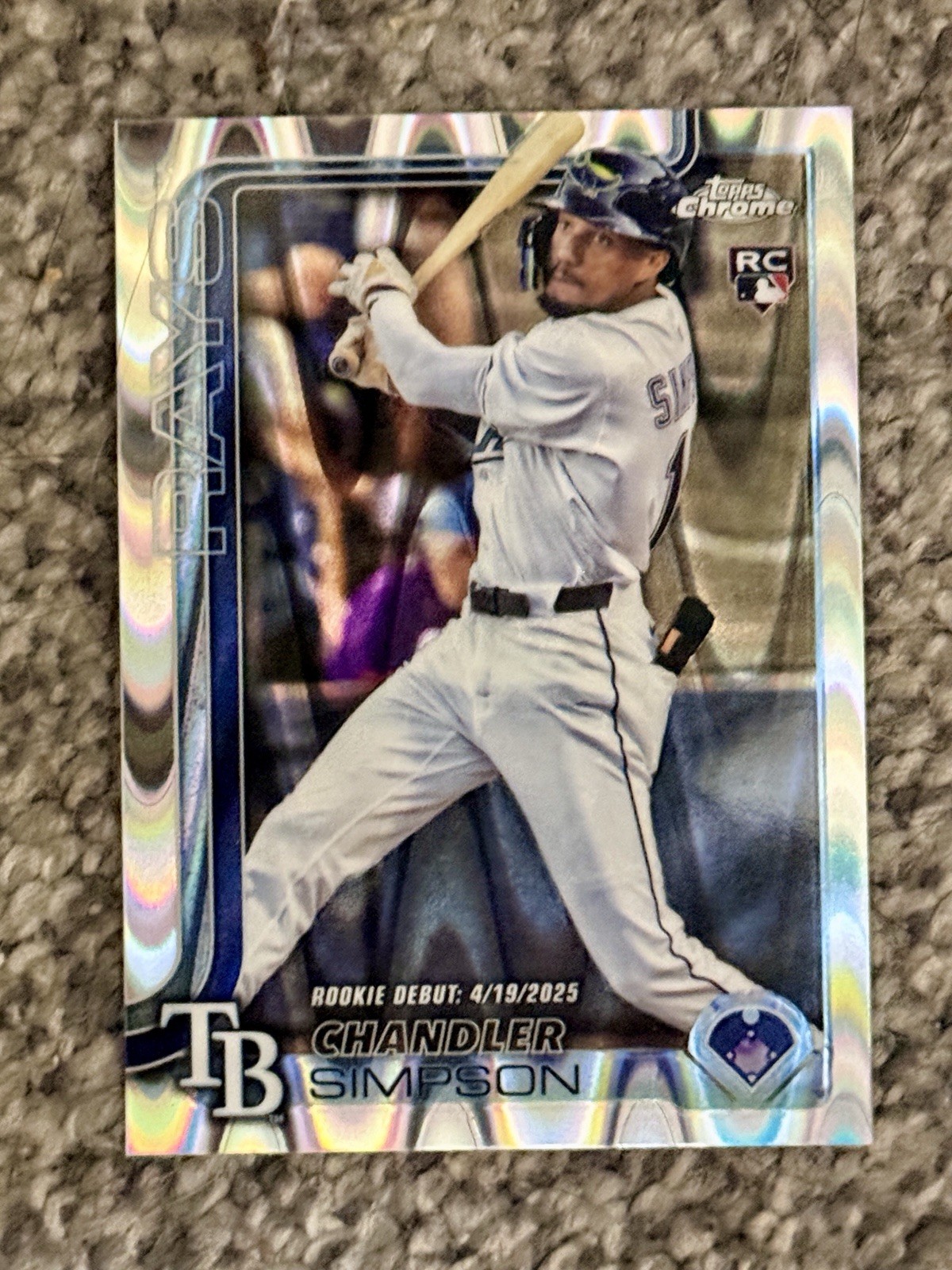 2025 Topps Chrome Update Chandler Simpson Rookie Debut RayWave Refractor #USC17