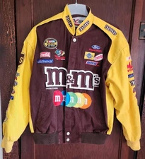 VTG Y2K Chase Authentics M&M's Nascar Racing Jacket Yellow Large L
