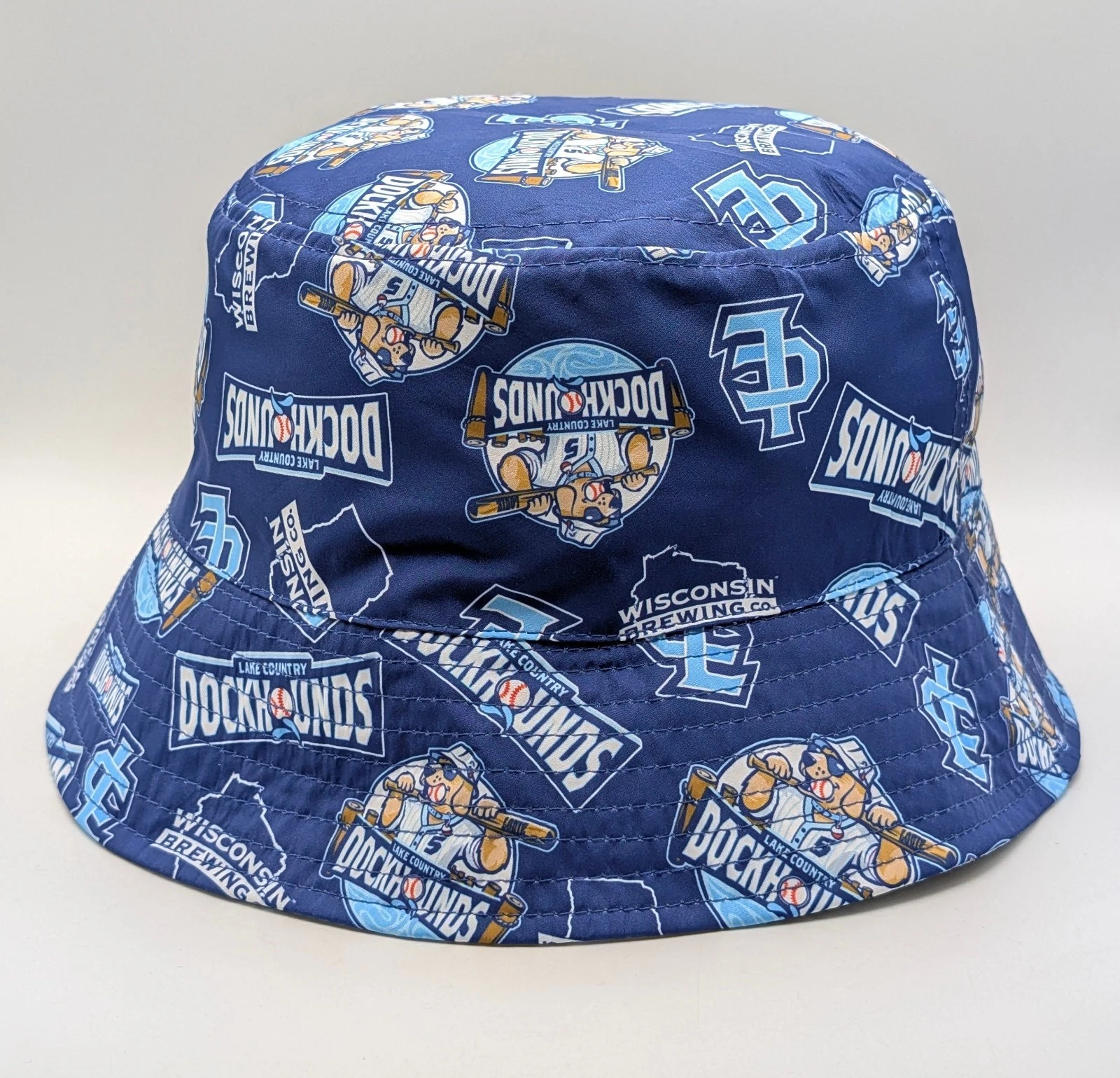 Lake Country Dockhounds Bucket Hat L/XL One Size Blue Wisconsin Brewing Co AOP