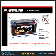 Battery fits ROLLS ROYCE PHANTOM GHOST DAWN 6.6 6.75 2003 on 017 680A 82Ah New