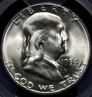 1954 S FRANKLIN HALF DOLLAR  PCGS MS 65 LUSTROUS  WHITE AND SATIN SMOOTH GEM,