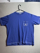 Bode Sailboat Pocket T Shirt In Blue Luxury Brand Men's Size M Medium Pre-Owned