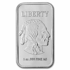1 oz Silver Bar - Buffalo