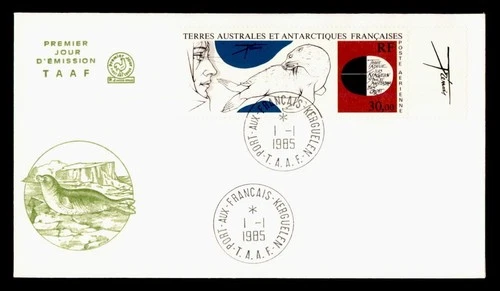 DR WHO 1985 FRENCH ANTARCTIC FSAT FDC AIRMAIL 3.00 SEAL CACHET M58670