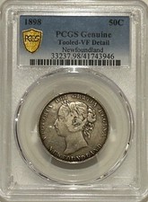 1898 Canada -Newfoundland Silver 50 Cents PCGS VF Details Only 77k Minted