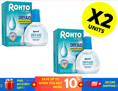Rohto Advanced Dry Aid Eye Drops Dry Eye Relief Itchy Irritated Tired Eyes (X 2)