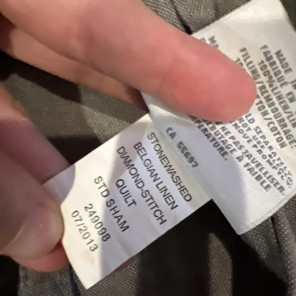 Hardware de restauración lino belga puntada de diamante gris farsa estándar Foto 4 de 4