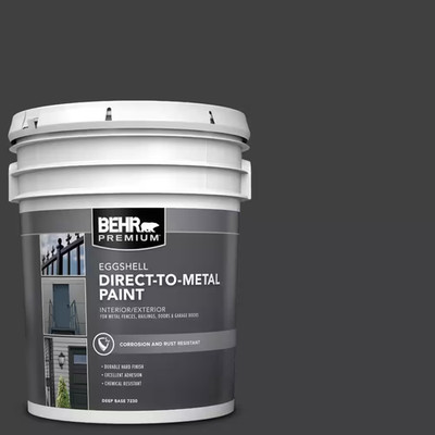 5 Gal. #1350 Ultra-Pure Black Eggshell Direct to Metal Interior/Exterior Paint